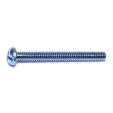 1/4-20 X 2-1/2 In Combination Phillips/Slotted Round Machine Screw, Zinc Plated Steel, 100 PK